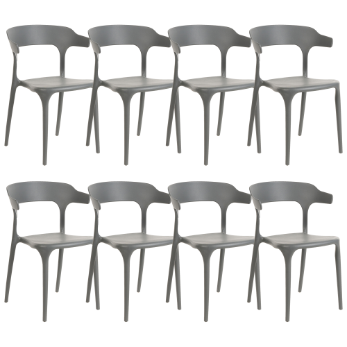 Beliani Set of 8 Dining Chairs GUBBIO Grey