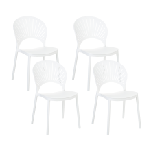 Set of 4 Garden Chairs OSTIA White