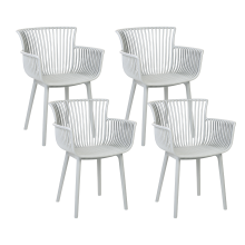 Set of 4 Garden Chairs PESARO Light Grey