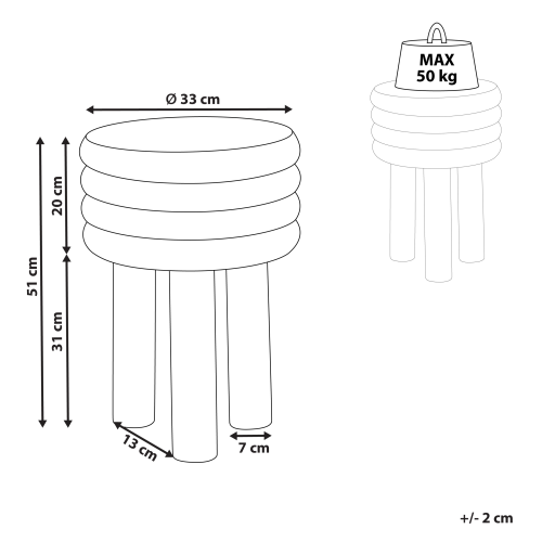 Beliani Side Table KIKIWA Metal White 2