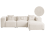 Beliani Corner Sofa DOLVA Corduroy Off-White Left Hand 1