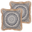 Beliani Set of 2 Decorative Cushions GERANIUM 45 x 45 cm Black Oriental Pattern 1