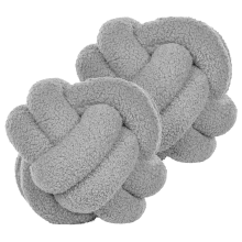 Set of 2 Decorative Cushions MALNI 19 x 19 cm Boucle Grey Solid
