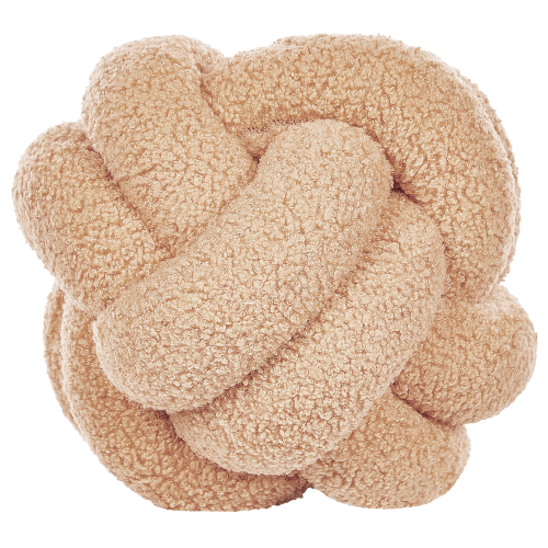 Beliani Throw Cushion MALNI 19 x 19 cm Boucle Beige Solid