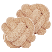 Set of 2 Decorative Cushions MALNI 19 x 19 cm Boucle Beige Solid