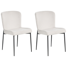 Set of 2 Dining Chairs ADA Fabric Off-White