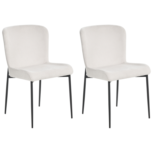Beliani Set of 2 Dining Chairs ADA Fabric Off-White