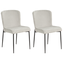 Set of 2 Dining Chairs ADA Fabric Light Grey