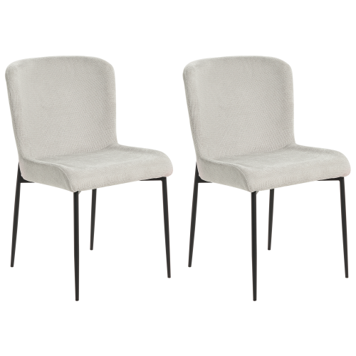 Beliani Set of 2 Dining Chairs ADA Fabric Light Grey