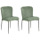 Beliani Set of 2 Dining Chairs ADA Fabric Dark Green 1