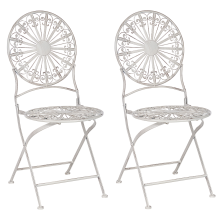 Set of 2 Garden Chairs SCAFA Metal White
