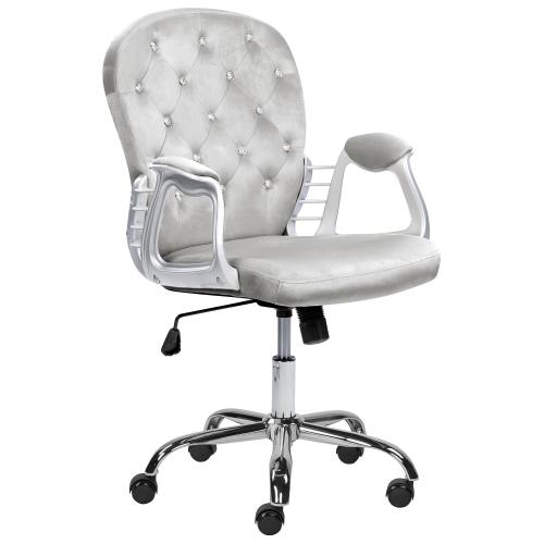 Beliani Desk Chair PRINCESS Velvet Light Grey