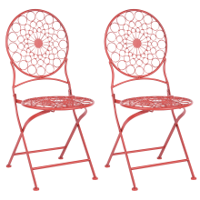 Set of 2 Garden Chairs SCARIO Metal Red