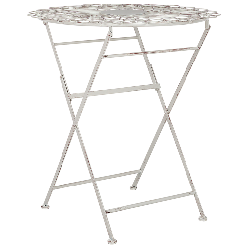 Beliani Bistro Table Folding STIFFE 70 cm 70 cm Metal White
