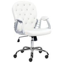 Desk Chair PRINCESS Faux Leather White