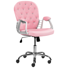 Desk Chair PRINCESS Faux Leather Pink