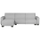 Beliani Corner Sofa Bed 3 Seater ROMEDAL Fabric Light Grey Right Hand 1
