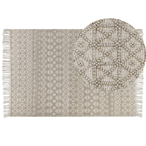 Beliani Rug ALUCRA Beige 160 x 230 cm Wool