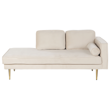 Right-Hand Chaise Longue MIRAMAS Velvet Beige