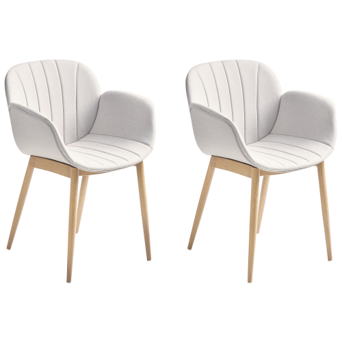 Beliani Set of 2 Dining Chairs ALICE Fabric Light Grey