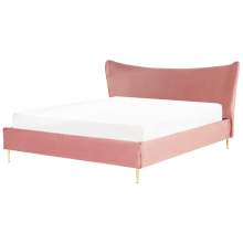 Bed Velvet CHALEIX 180 x 200 cm (EU Super King) Peach Pink