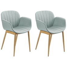 Set of 2 Dining Chairs ALICE Fabric Mint Green