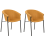 Beliani Set of 2 Dining Chairs AMES Fabric Orange 1