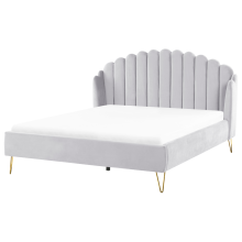 Bed Velvet AMBILLOU 180 x 200 cm (EU Super King) Light Grey