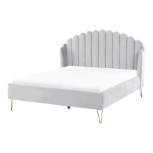 Bed Velvet AMBILLOU 140 x 200 cm (EU Double) Light Grey