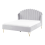 Beliani Bed Velvet AMBILLOU 140 x 200 cm (EU Double) Light Grey 1