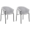 Beliani Set of 2 Dining Chairs AMES Fabric Light Grey 1