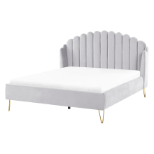 Bed Velvet AMBILLOU 160 x 200 cm (EU King Size) Light Grey