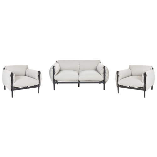 Beliani Garden Sofa Set 4 Seater ESPERIA Metal Grey