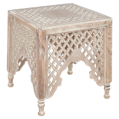 Beliani Side Table KADMA Mango Wood Light Brown