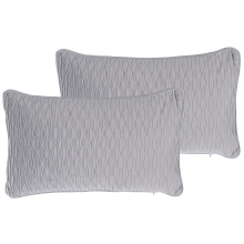 Set of 2 Decorative Cushions MOTARI 30 x 50 cm Velvet Grey Geometric Pattern
