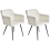 Beliani Set of 2 Dining Chairs JASMIN Velvet Light Beige 1