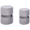 Beliani Set of 2 Storage Pouffes DORIS Velvet Light Grey 1