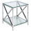 Beliani Side Table AUDET Tempered Glass Silver 1