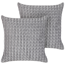 Set of 2 Decorative Cushions ECLIPTA 45 x 45 cm Grey Solid