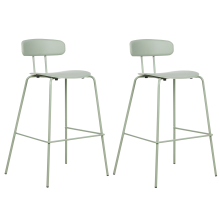 Set of 2 Bar Chairs SIBLEY Light Green