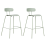 Beliani Set of 2 Bar Chairs SIBLEY Light Green 1