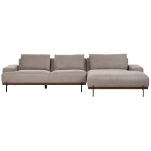 Corner Sofa 4 Seater MARIFERD Fabric Light Brown Left Hand