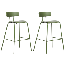 Set of 2 Bar Chairs SIBLEY Green