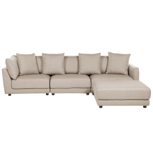 Sofa 3 Seater SIGTUNA with Ottoman Fabric Beige