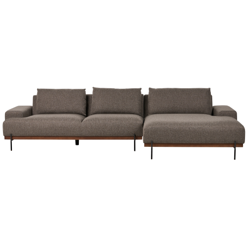 Beliani Corner Sofa 4 Seater MARIFERD Fabric Brown Left Hand