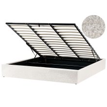 Ottoman Bed without Headboard DINAN Boucle Off-White 180 x 200 cm (EU Super King)