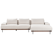 Corner Sofa 4 Seater MARIFERD Fabric Light Beige Left Hand