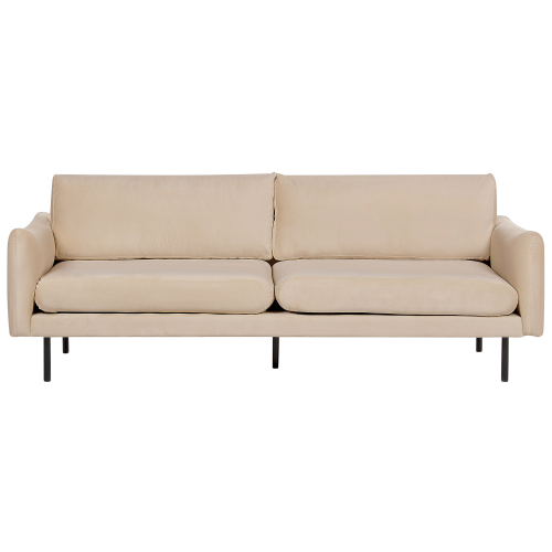 Beliani Sofa 3 Seater VINTERBRO Velvet Beige
