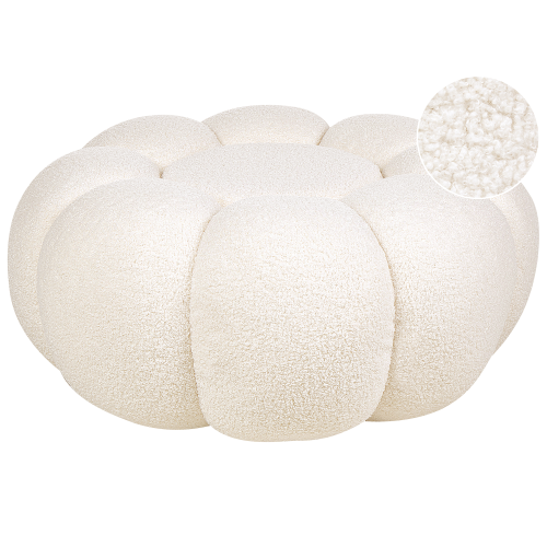 Beliani Pouffe BEAUFORT Boucle Off-White