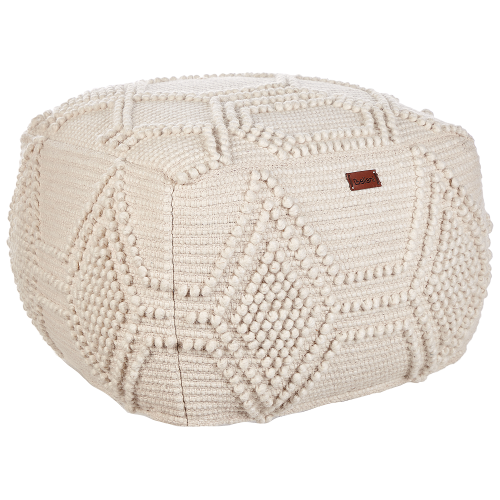 Beliani Pouffe CHOIM Wool Beige